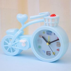 2 PCS Bicycle-shaped Desktop Alarm Clock Student Gifts(Light Blue)