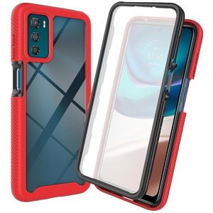 Voor Motorola Moto G42 Starry Sky Full Body Hybrid Shockproof Phone Case (Rood)