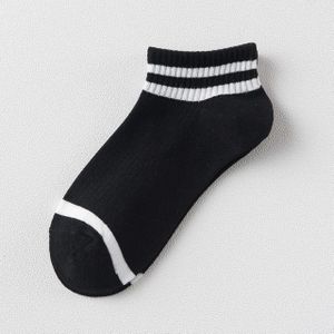 20 Pairs College Wind gestreepte boot sokken vrouwen casual leuke sokken (zwart)