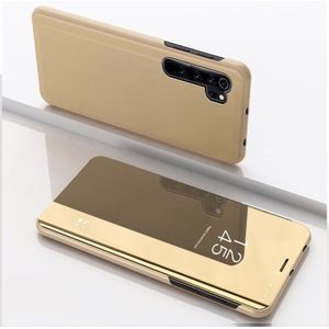 Voor Xiaomi Note 10 Pro plated mirror horizontale Flip lederen cover met stand mobiele telefoon holster (goud)