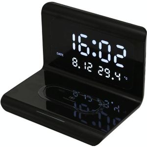 10W QI Universal Multi-function Mobile Phone Wireless Charger with We Clock & Time / Calendar / Temperature Display(Black) 10W QI Universal Multi-function Mobile Phone Wireless Charger with We Clock & Time / Calendar / Temperature Display(Black) 10W