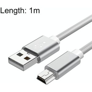 5 stks Mini USB naar USB Een geweven gegevens / laadkabel voor MP3  Camera  Auto DVR  Lengte: 1m