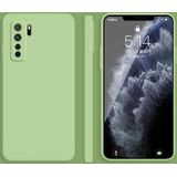 Voor Huawei nova 7 SE Solid Color Imitation Liquid Silicone Straight Edge Dropproof Full Coverage Protective Case (Matcha Green)