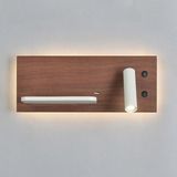 Draadloze wand lamp USB 5V lader Wandverlichting Hotel hoofdeinde lezing verlichting spot armatuur lamp (houtnerf)