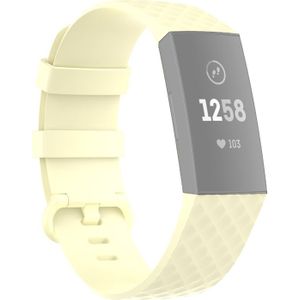 18mm Color Buckle TPU Polsband horlogeband voor Fitbit Charge 4 / Charge 3 / Charge 3 SE (lichtgeel)
