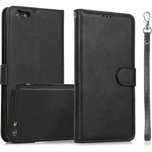 Calf Texture 2 in 1 Detachable Magnetic Back Cover Horizontal Flip Leather Case with Holder & Card Slots & Wallet & Photo Frame For iPhone 6s / 6(Black)