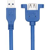 USB 3.0 Mannelijke tot vrouwelijke verlengkabel met schroefmoer  kabellengte: 1m