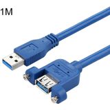 USB 3.0 Mannelijke tot vrouwelijke verlengkabel met schroefmoer  kabellengte: 1m