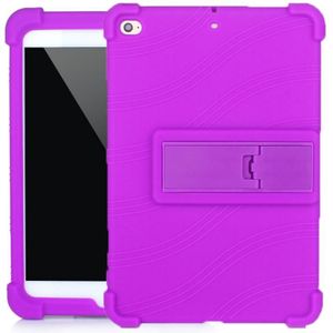 Voor iPad mini 5 / 4 Tablet PC Siliconen beschermhoes met onzichtbare beugel(paars)