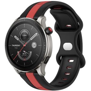 Voor Amazfit GTR 4 22 mm vlindergesp tweekleurige siliconen horlogeband (zwart + rood)