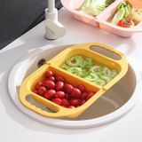 Keuken huishouden creatieve vouwen fruitmand plastic groente aftappen mand (roze)