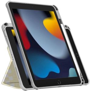 Voor iPad 10.2 2021 / 2020 / 10.5 720 rotatie magnetisch geverfd leer slimme tablethoes (crme beer)