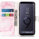 Voor Galaxy S9 roze Marble Pattern horizontale Flip lederen draagtas met houder & kaartsleuven & portemonnee