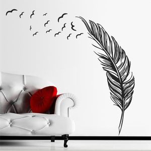 PVC Feather creatieve Home slaapkamer sofa achtergrond muur sticker (rechts)
