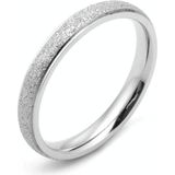 4 PCS Three Lifetimes Titanium Steel Couple Rings Very Fine Frosted Ring  Size: US Size 7(Silver)