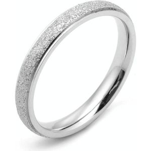 4 PCS Three Lifetimes Titanium Steel Couple Rings Very Fine Frosted Ring  Size: US Size 7(Silver)