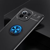 Voor Xiaomi Mi 11 Metalen Ring Houder 360 graden roterende TPU-behuizing (Zwart+Blauw)