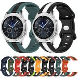 Voor Samsung Gear S3 Classic 22 mm vlindergesp tweekleurige siliconen horlogeband (groen + zwart)