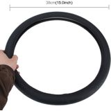 Brei Weave textuur universele lederen auto Steering Wheel Cover vier stelt seizoenen generaal (zwart)