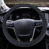Brei Weave textuur universele lederen auto Steering Wheel Cover vier stelt seizoenen generaal (zwart)
