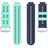 Voor Garmin Approach S2 / S4 tweekleurige siliconen vervangende riem horlogeband (mint groen blauw)