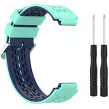 Voor Garmin Approach S2 / S4 tweekleurige siliconen vervangende riem horlogeband (mint groen blauw)