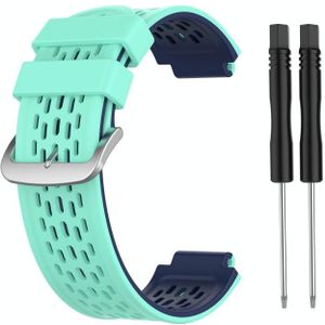 Voor Garmin Approach S2 / S4 tweekleurige siliconen vervangende riem horlogeband (mint groen blauw)
