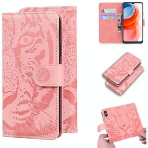 Voor Motorola Moto G Play (2021) Tiger Embossing Patroon Horizontale Flip Lederen Case met Houder &Amp; Kaart Slots &Portemonnee (Roze)