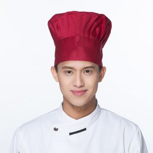 Hotel Coffee Shop Chef Hat Wild Anti-fouling Print Cap  Size:One Size (Wine Red)