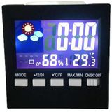 2159 huishoudelijke temperatuur en vochtigheid display wekker indoor elektronische digitale display multifunctionele kleurenscherm klok (zwart)