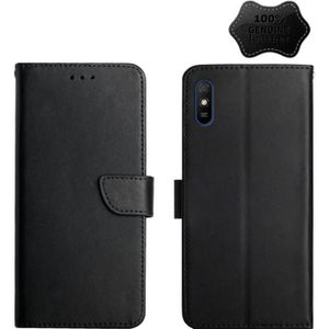 Voor Xiaomi Redmi 9A lederen vingerafdrukbestendige horizontale flip-telefoonhoes