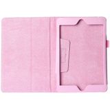 Litchi textuur horizontale Flip PU lederen beschermhoes met houder voor iPad mini 2019 (roze)