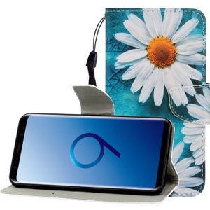Voor Galaxy S9 Plus Gekleurde tekening Horizontale Flip Lederen Case met Holder & Card Slot & Wallet (Chrysant)