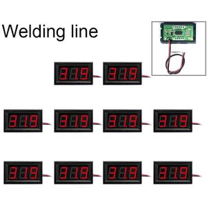 10 stuks 0.56 inch 2 lassen draden digitale Voltage Meter met Shell  licht kleurendisplay  maatregel Voltage: DC 4.5-30V (rood)