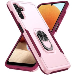 Voor Samsung Galaxy A13 5G Pioneer Armor Heavy Duty PC + TPU Houder Telefoon Case (Pink)