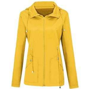 Regenjas Waterdichte Kleding Foreign Trade Hooded Windbreaker Jacket Regenjas  Maat: M(Geel)