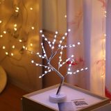 LED Snowflake Tree Koperdraad tafellamp Creatieve decoratie Touch Control Nachtlamp (Wit Licht)