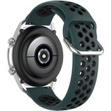 Voor Galaxy Watch 3 41mm Siliconen Sport Two-tone Strap  Maat: Gratis maat 20mm (Olive Green Black)