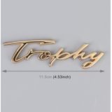 Auto TROPHY gepersonaliseerde aluminiumlegering decoratieve stickers  maat: 11 5x2 5x0 35cm