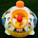 2 PC's verdikte politieauto vorm kinderen water zwemmen ring opblaasbare zwemstoel met stuurwiel  grootte: 60 x 60cm (Random Color Delivery)