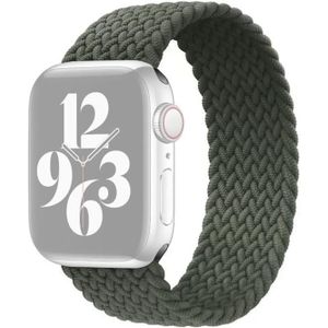 Single-turn nylon geweven horlogeband voor Apple Watch Series 6 & SE & 5 & 4 44mm / 3 & 2 & 1 42mm  Maat:L(Groen)