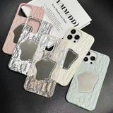 Voor iPhone 12 Pro Max Relif Rock Texture Mirror TPU Telefoonhoesje (Melkgroen)