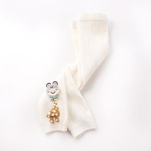 Kinderen Panty Knit Cotton Cartoon Girl Tights Baby Cropped Pants Socks Maat: L 2-4 Jaar Oud (Wit)