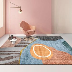Modern Abstract Geometric Living Room Rug Coffee Table Cushion  Size: 80x120cm