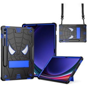 Voor Samsung Galaxy Tab S9 FE+ / S9+ Vouwhouder Spider Silicone Hybrid PC Tablet Case (Achterkant Blauw)