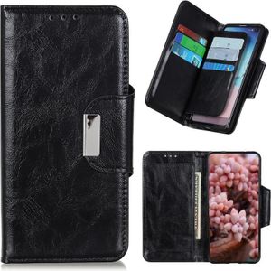 For Motorola Moto G52 Crazy Horse Texture Magnetic Flip Leather Phone Case with 6-Card Slots(Black)