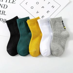 10 paar lente en zomer kinderen sokken gekamd katoenen tube sokken L (glimlach)