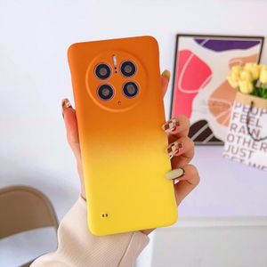Voor Huawei P40 frameloze skin feel gradint telefoonhoesje (oranje geel)