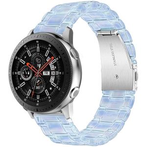 22 mm universele kunststof kleurrijke horlogeband met drie kralen (blauw gradint)