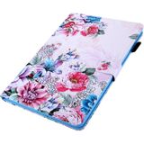 Voor iPad Pro 11 (2020) & (2018) Painted Pattern Tablet PC Protective Leather Case met Bracket & Card Slot & Photo Holder(Rose Flower)